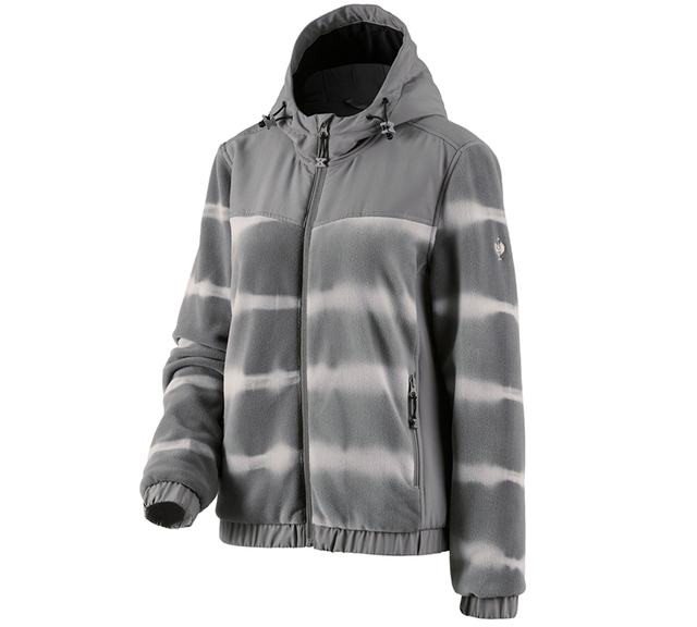 Primary image Hybr.fleece hoody jacket tie-dye e.s.motion ten,l. granite/opalgrey