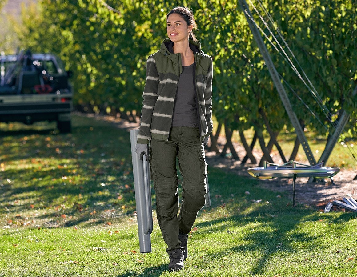 Additional image 1 Hybr.fleece hoody jacket tie-dye e.s.motion ten,l. disguisegreen/moorgreen