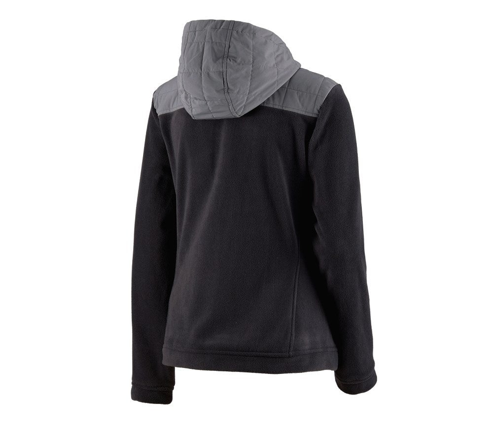 Secondary image Hybrid fleece hoody jacket e.s.concrete, ladies' black/basaltgrey