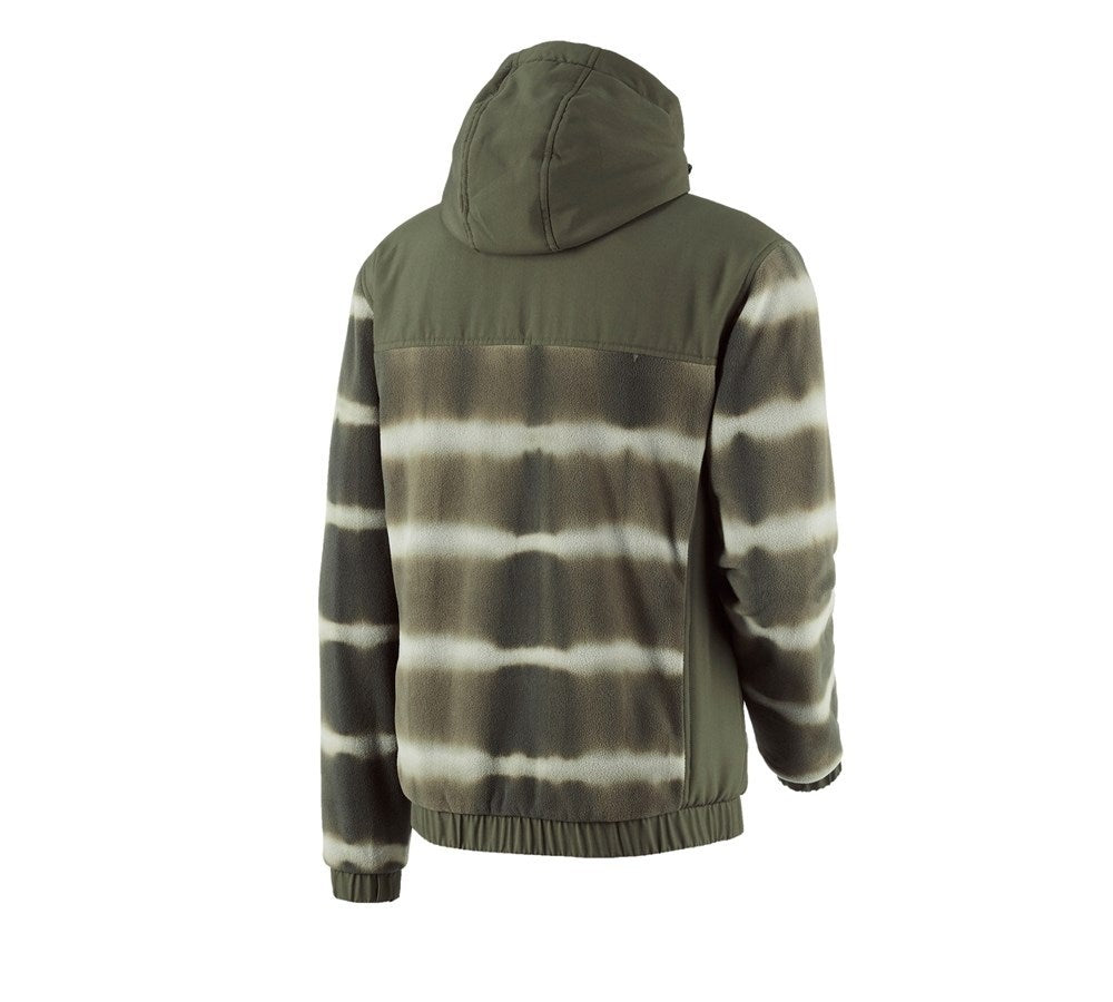 Secondary image Hybrid fleece hoody jacket tie-dye e.s.motion ten disguisegreen/moorgreen