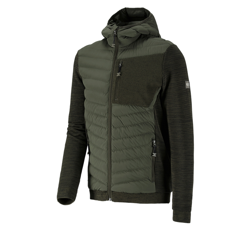 Primary image Hybrid hooded knitted jacket e.s.motion ten disguisegreen melange