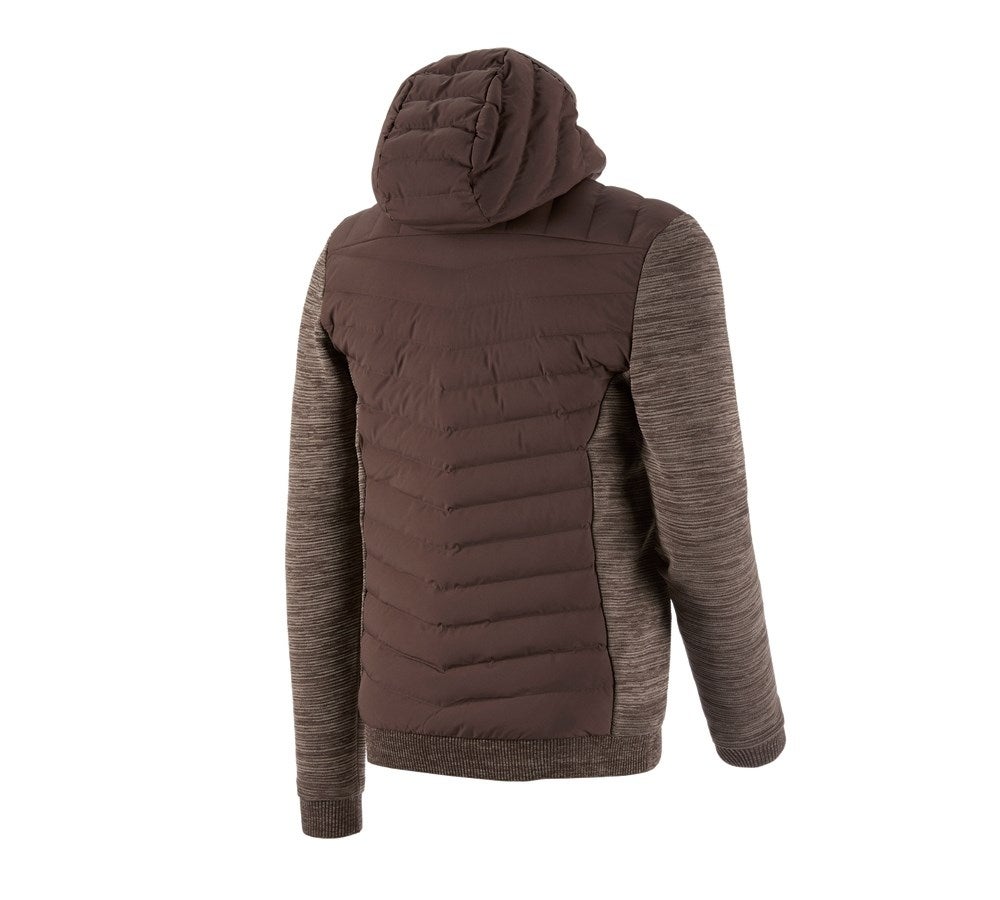 Secondary image Hybrid hooded knitted jacket e.s.motion ten chestnut melange