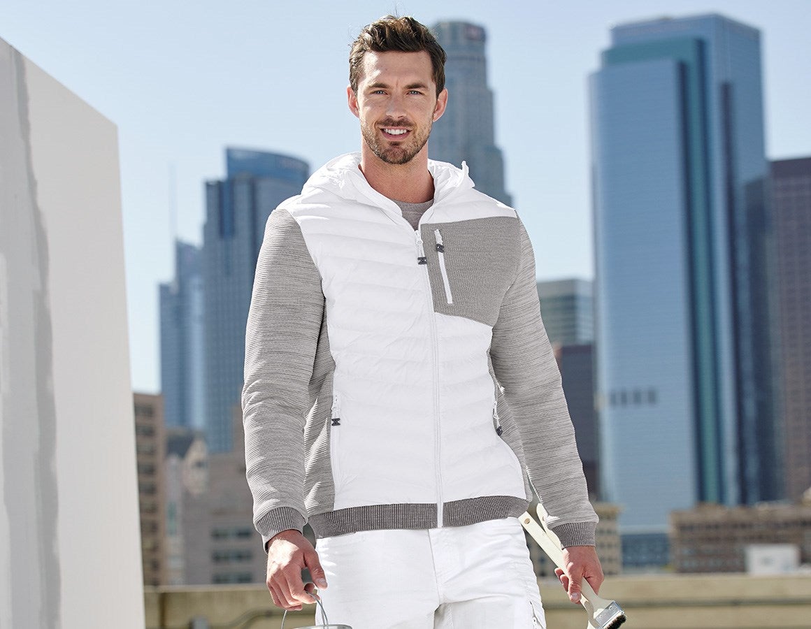 Main action image Hybrid hooded knitted jacket e.s.motion ten white melange