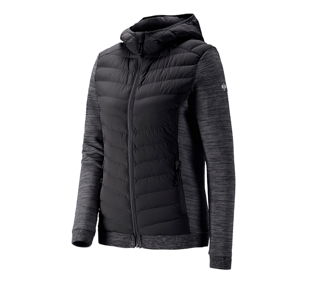 Primary image Hybrid hooded knitted jacket e.s.motion ten,ladies oxidblack melange