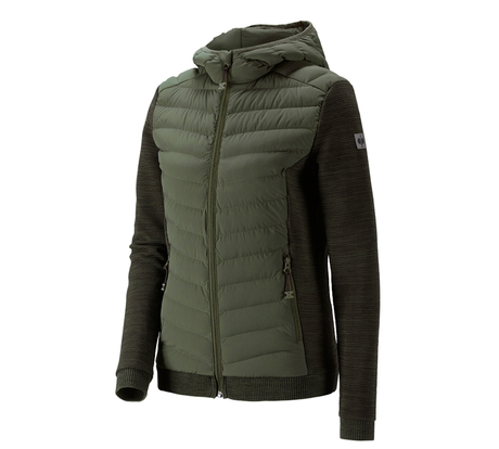 Primary image Hybrid hooded knitted jacket e.s.motion ten,ladies disguisegreen melange