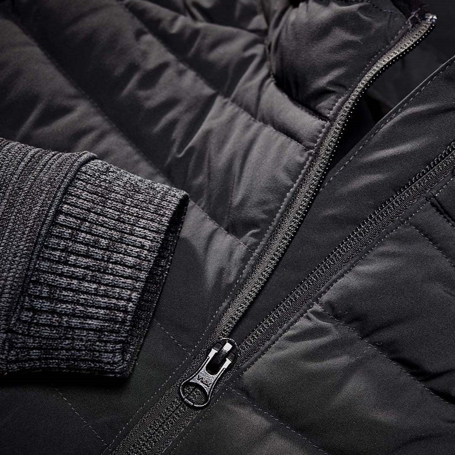 Detailed image Hybrid hooded knitted jacket e.s.motion ten,ladies oxidblack melange