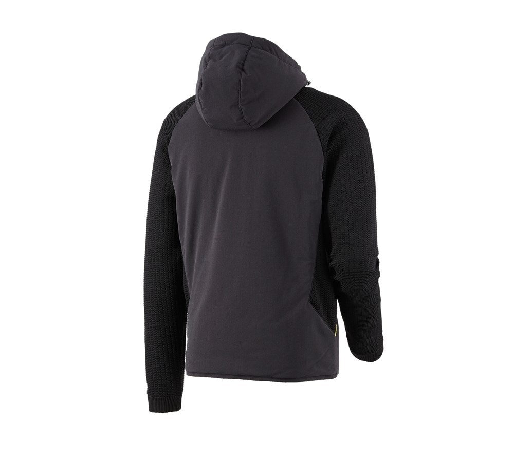 Secondary image Hybrid hooded knitted jacket e.s.trail black/acid yellow