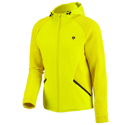 Primary image Hybrid hooded knitted jacket e.s.trail acid yellow/black