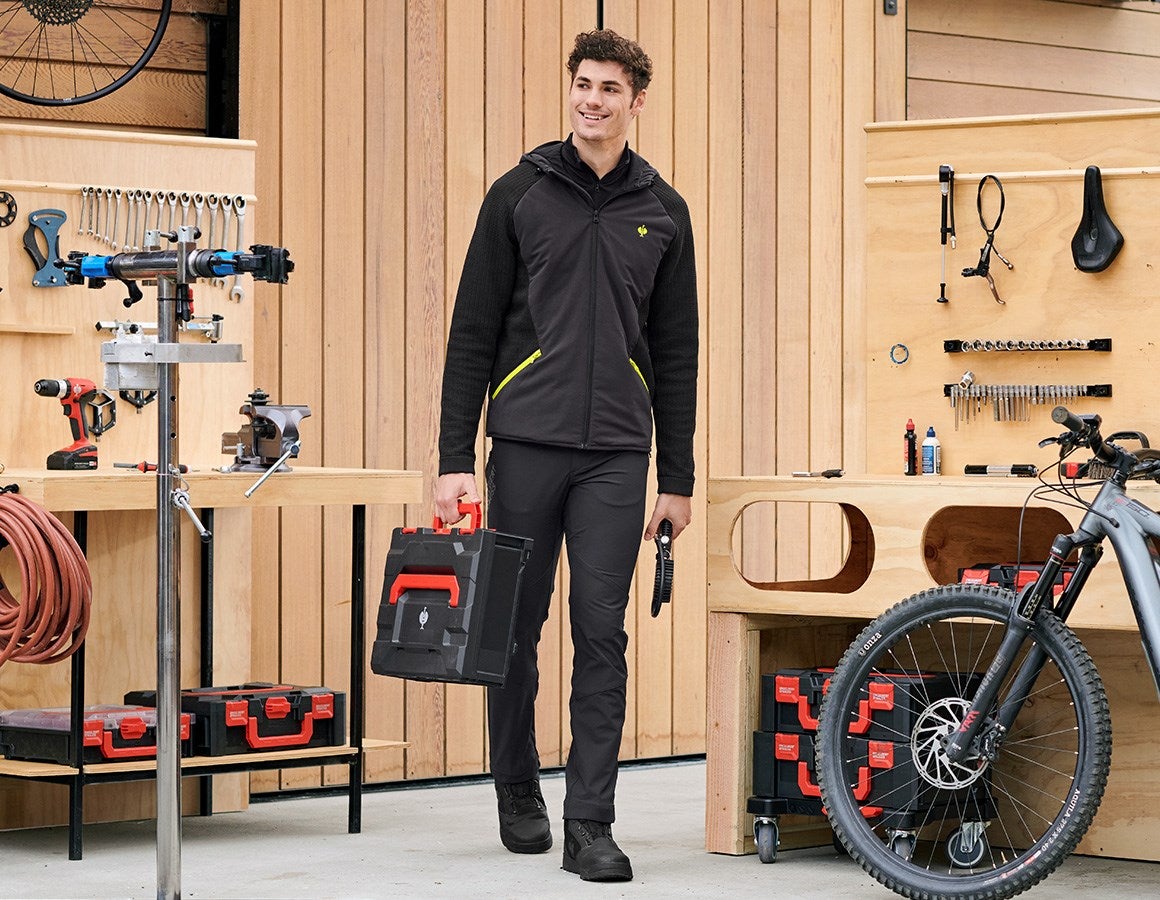 Additional image 1 Hybrid hooded knitted jacket e.s.trail black/acid yellow