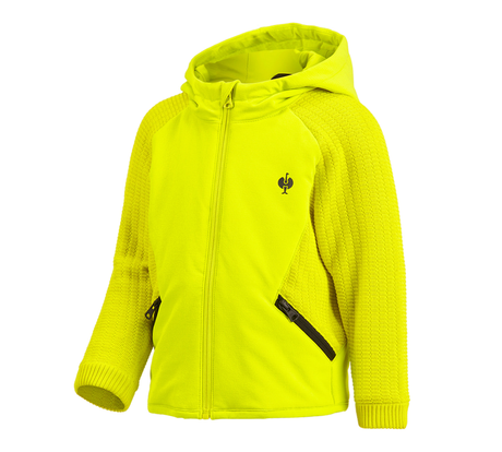 Primary image Hybrid hooded knitted jacket e.s.trail, children's acid yellow/black