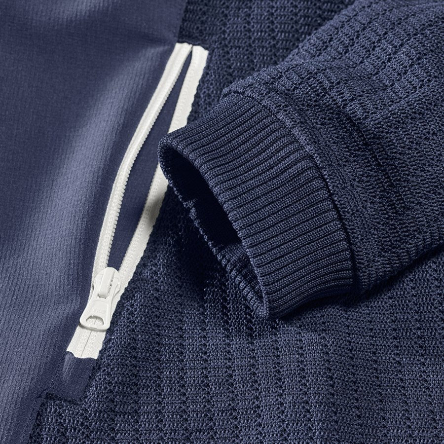 Detailed image Hybrid knitted jacket e.s.trail deepblue/white