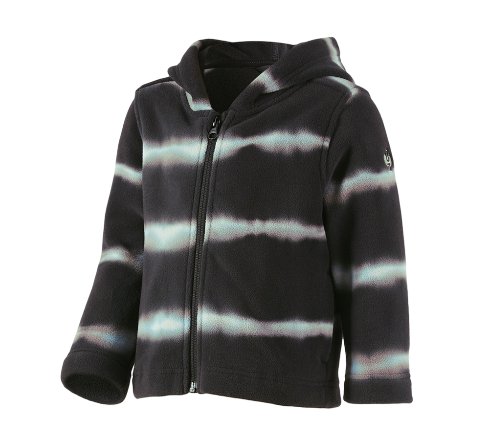 Primary image Fleece hoody jacket tie-dye e.s.motion ten, child. oxidblack/magneticgrey