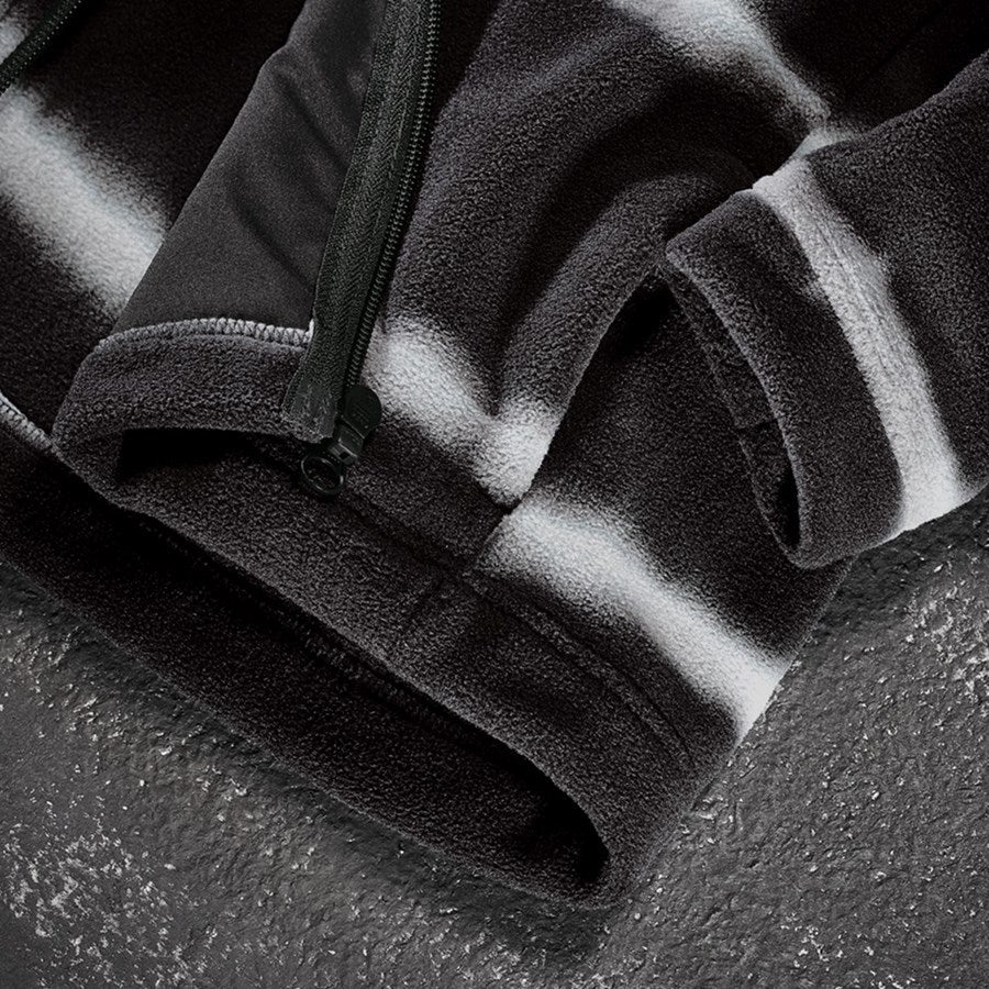 Detailed image Fleece hoody jacket tie-dye e.s.motion ten, child. oxidblack/magneticgrey