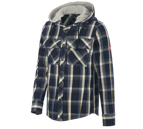 Primary image Hooded shirt e.s.roughtough midnightblue/steelblue/nature/wheat
