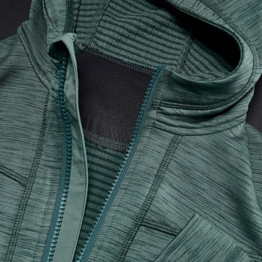 Detailed image Hooded jacket isocell e.s.dynashield, ladies' specialgreen melange