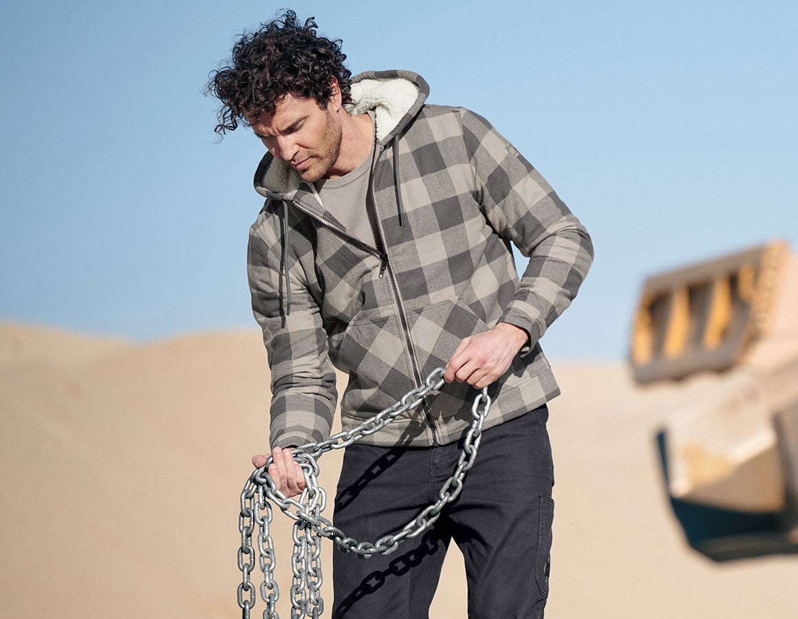 Additional image 6 Check-hooded jacket e.s.iconic dolphingrey/carbongrey