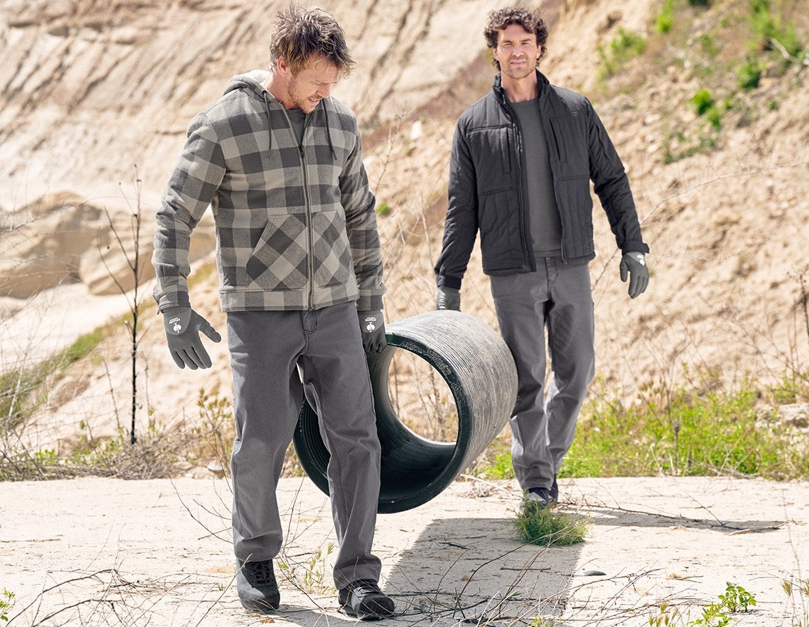 Additional image 3 Check-hooded jacket e.s.iconic dolphingrey/carbongrey