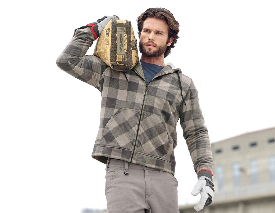 Additional image 4 Check-hooded jacket e.s.iconic dolphingrey/carbongrey