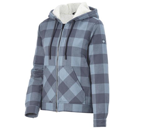 Primary image Check-hooded jacket e.s.iconic, ladies' carnation blue/oxidblue