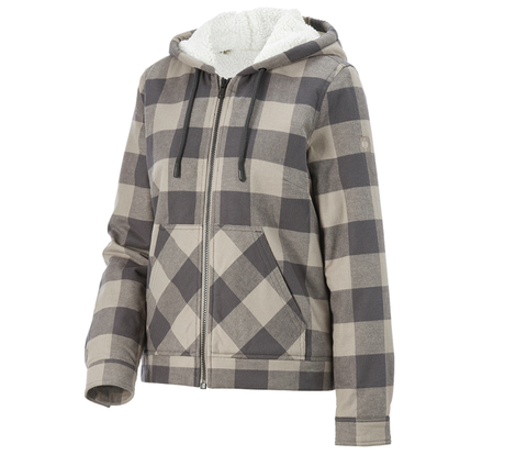 Primary image Check-hooded jacket e.s.iconic, ladies' dolphingrey/carbongrey