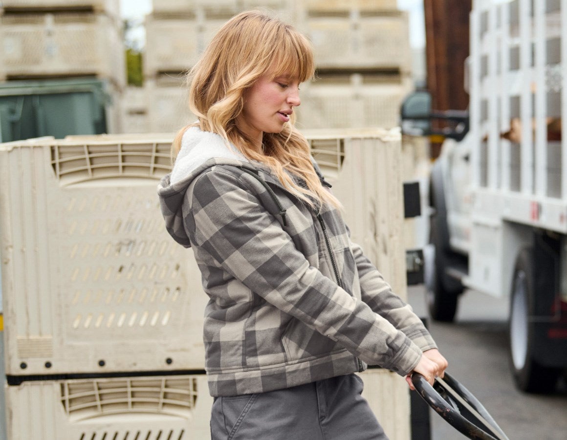 Additional image 1 Check-hooded jacket e.s.iconic, ladies' dolphingrey/carbongrey