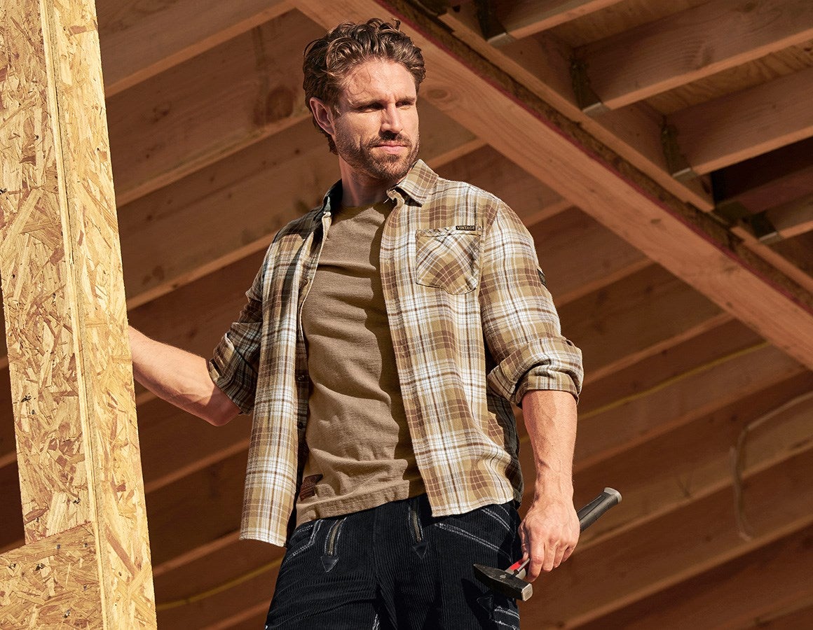 Additional image 2 Check shirt e.s.vintage sepia checked