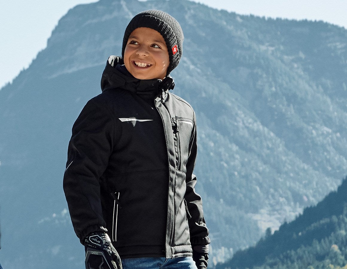 Main action image Children's softshell jacket e.s.motion black