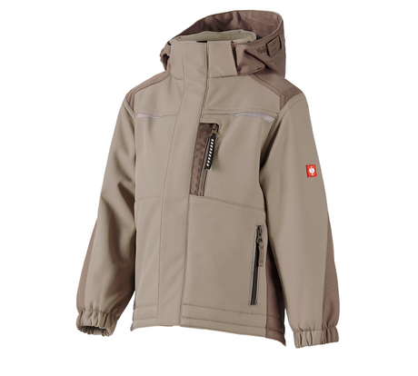 Primary image Children's softshell jacket e.s.motion clay/peat
