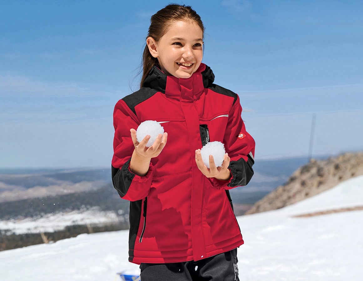 Main action image Children's softshell jacket e.s.motion red/black