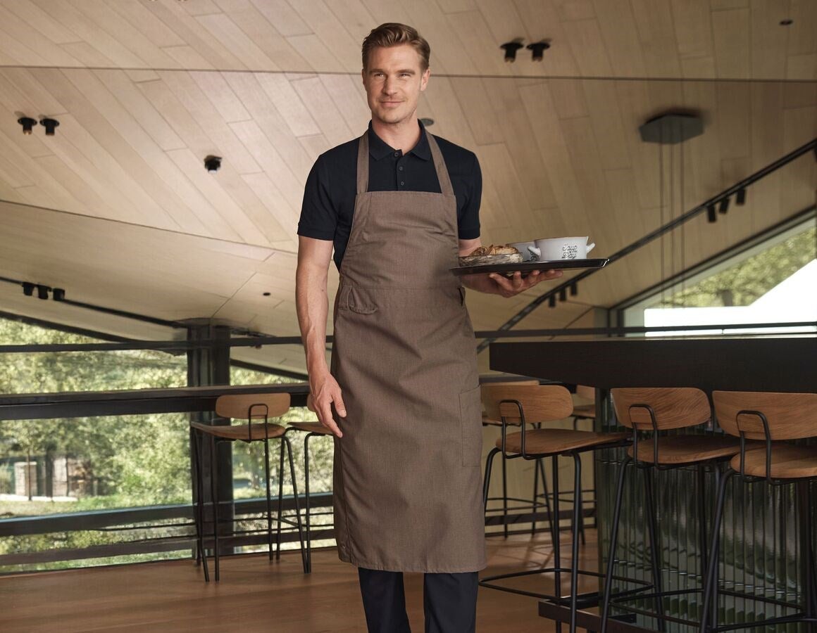 Main action image Bib Apron e.s.fusion, men's chestnut melange