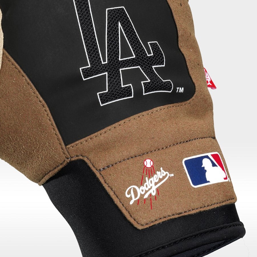 Detailed image MLB™ Mechanic's gloves LA brown/black