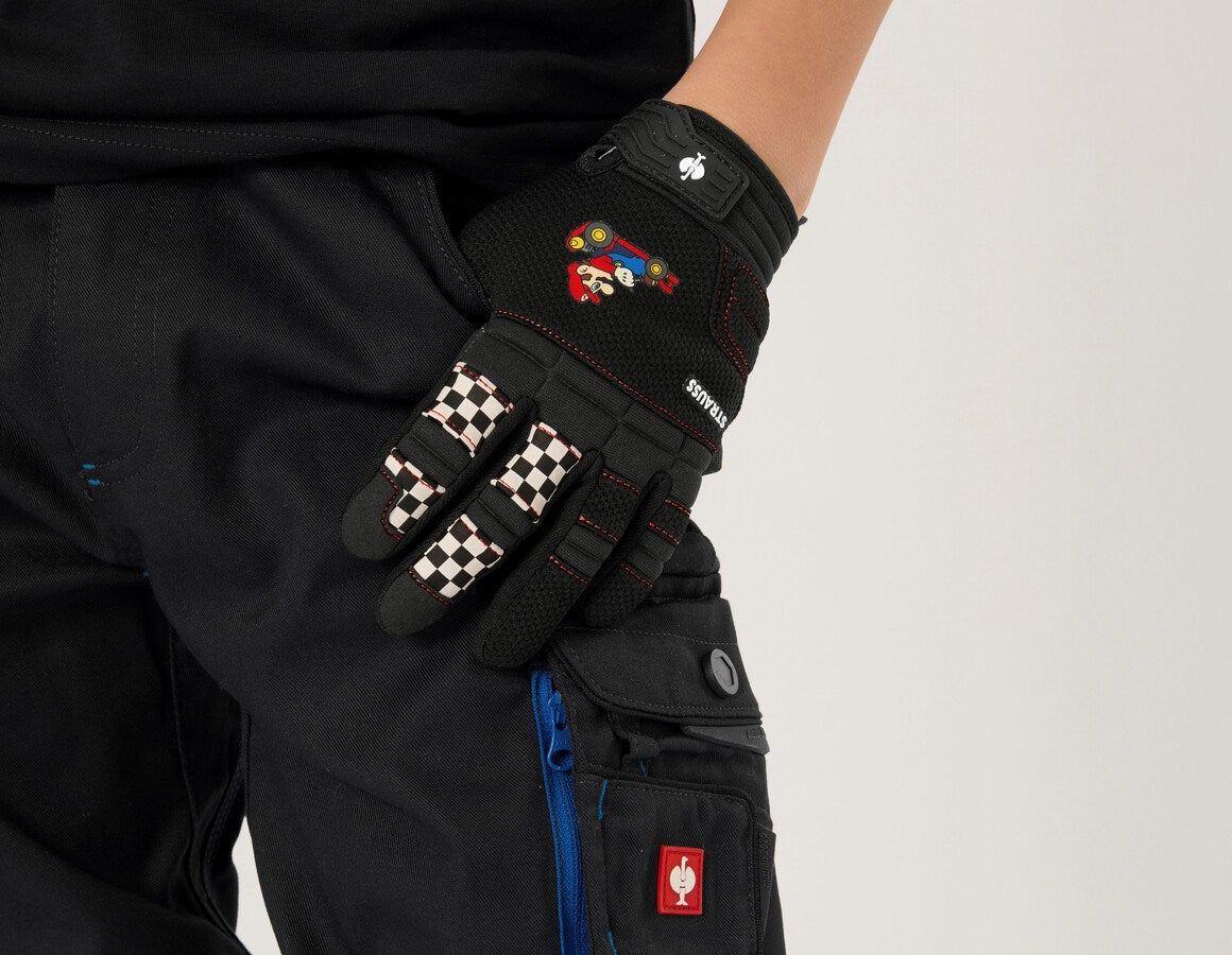 Main action image Mario Kart Gloves, children's black
