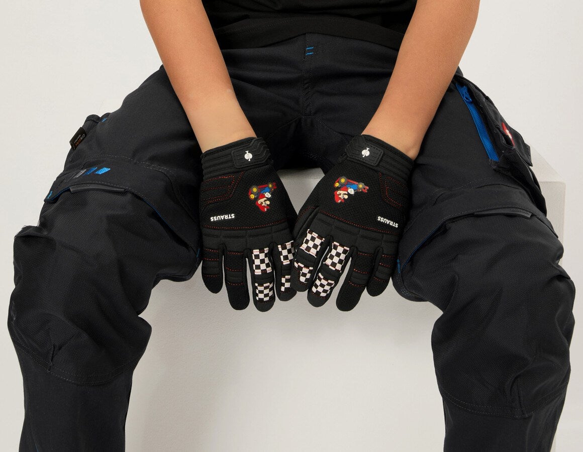 Additional image 1 Mario Kart Gloves, children's black