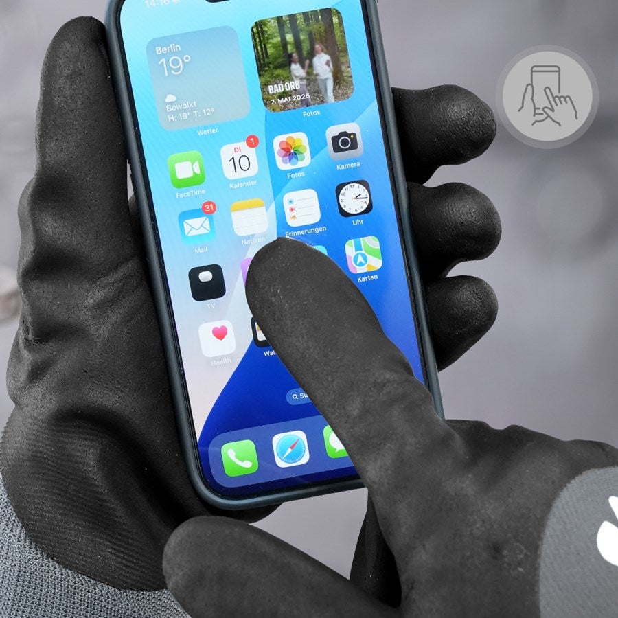 Detailed image Nitrile foam gloves evertouch winter black/grey