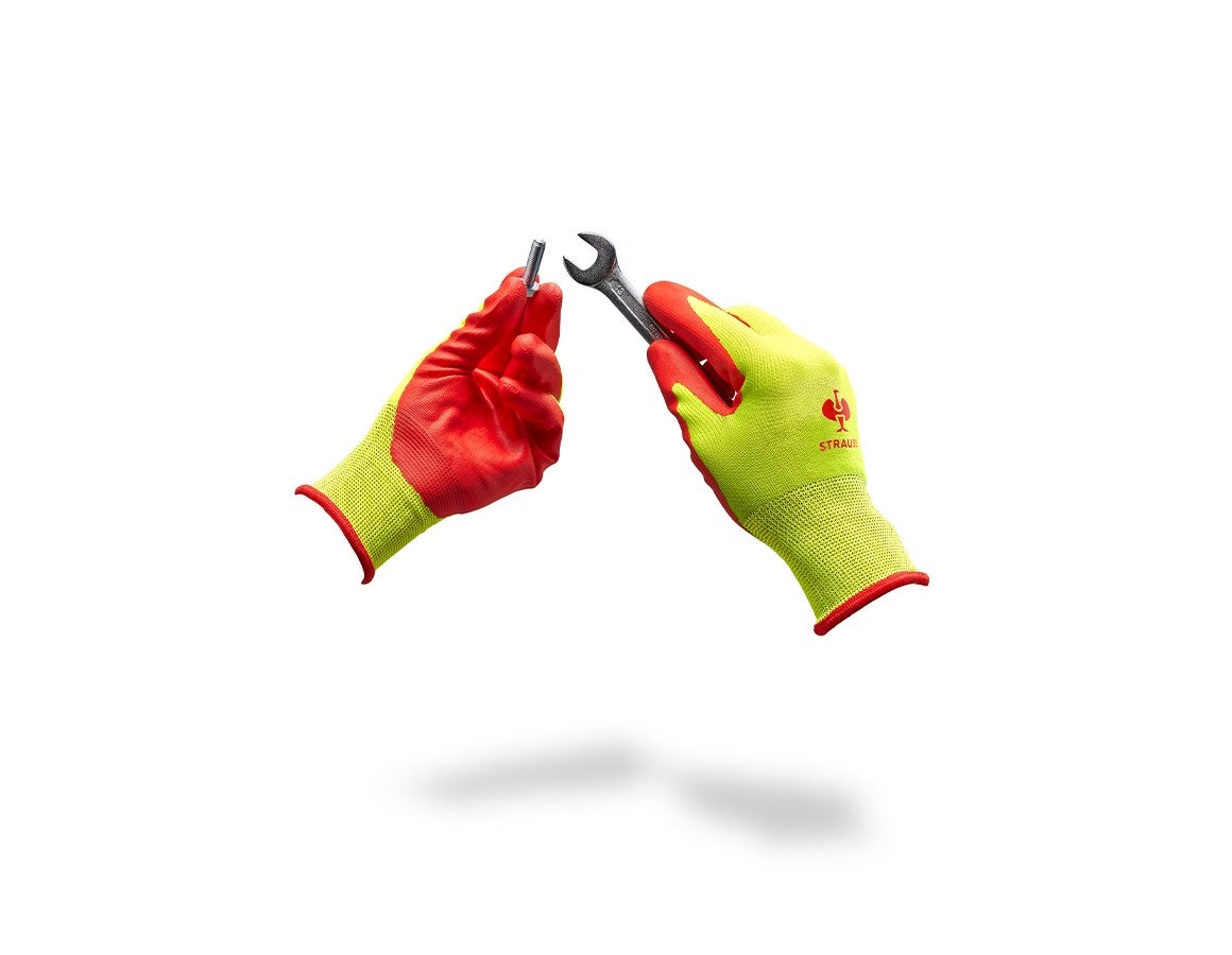 Main action image Nitrile foam gloves Flexible Foam high-vis yellow/red