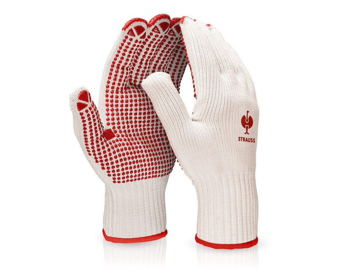 Primary image PVC knitted gloves Red-Point white