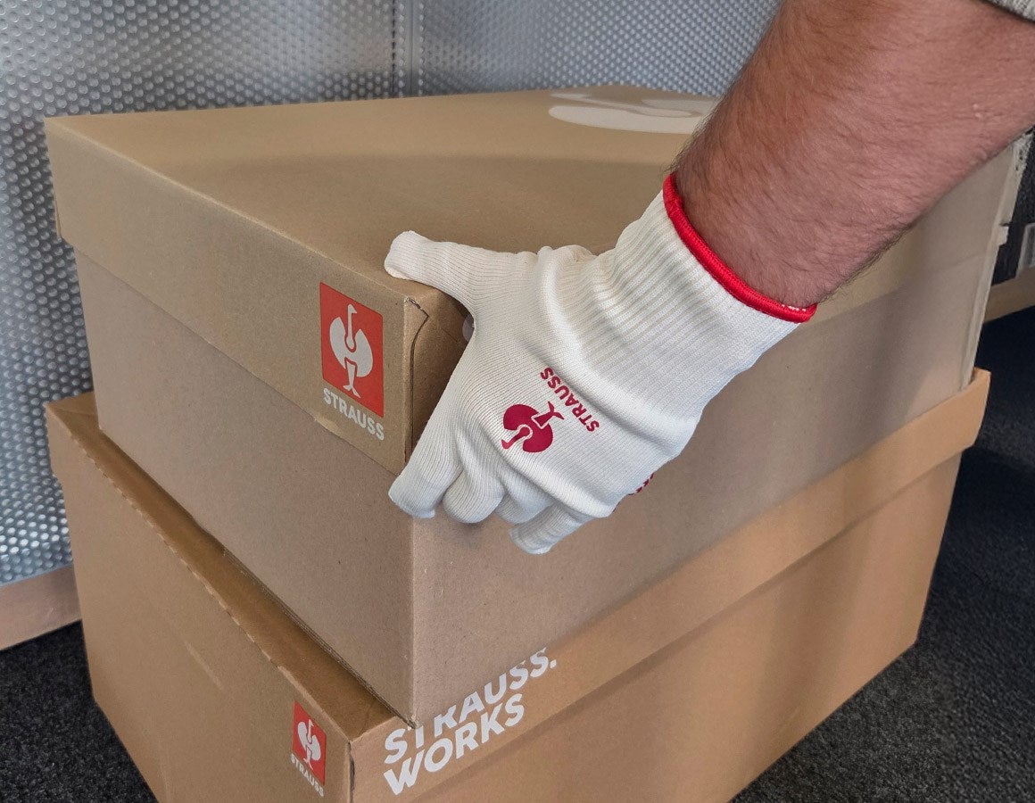 Main action image PVC knitted gloves Rondo white