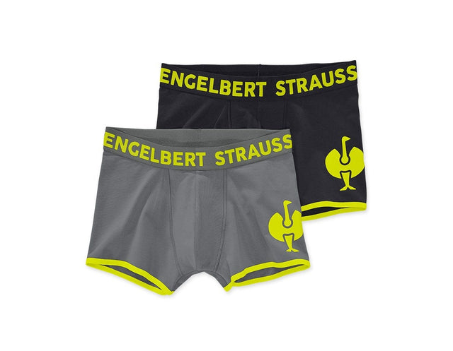Primary image Pants cotton stretch e.s.trail, pack of 2 black/acid yellow+basaltgrey/acid yellow