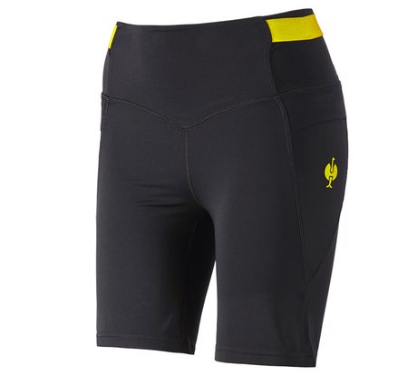 Primary image Race tights short e.s.trail, ladies' black/acid yellow