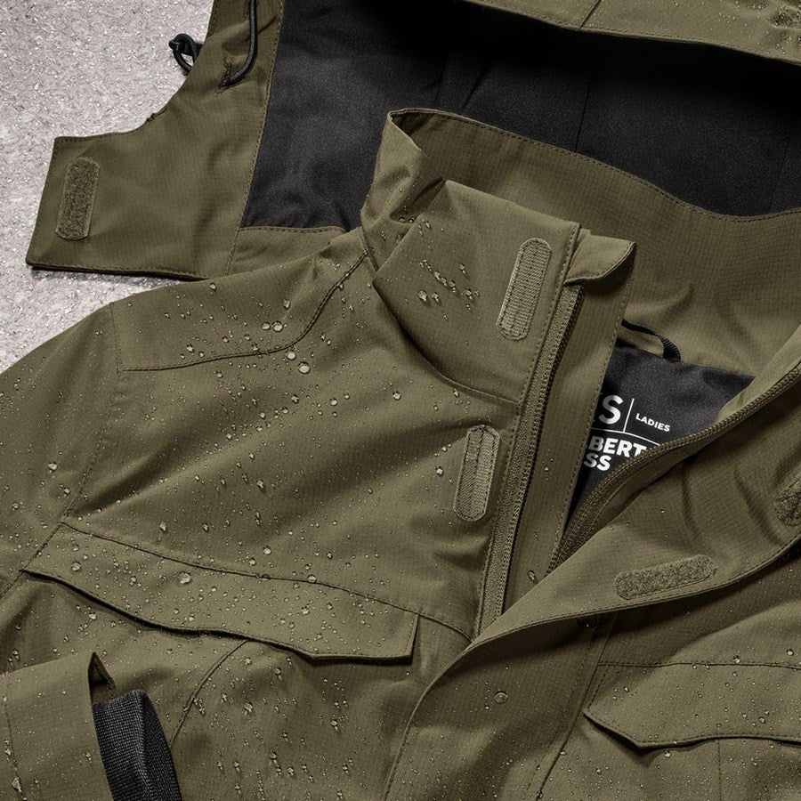 Detailed image Rain jacket e.s.concrete, ladies' mudgreen