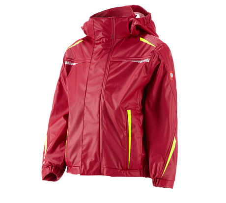 Primary image Rain jacket e.s.motion 2020 superflex, children's fiery red/high-vis yellow