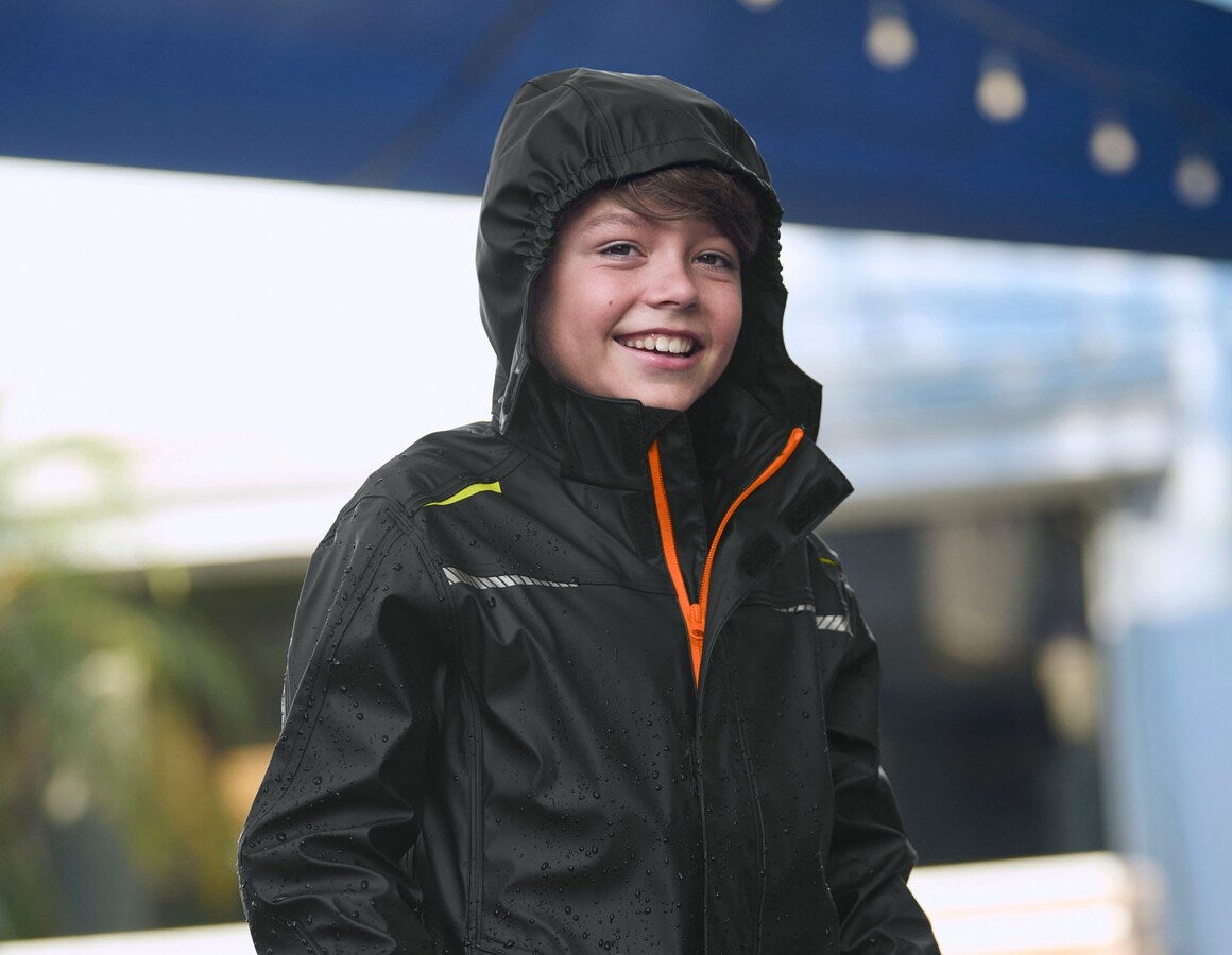Additional image 1 Rain jacket e.s.motion 2020 superflex, children's black/high-vis yellow/high-vis orange