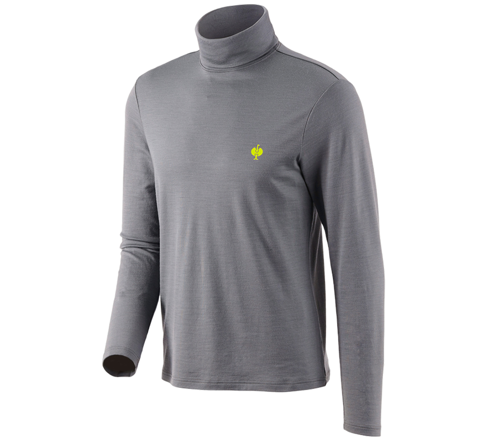 Primary image Turtle neck shirt Merino e.s.trail basaltgrey/acid yellow