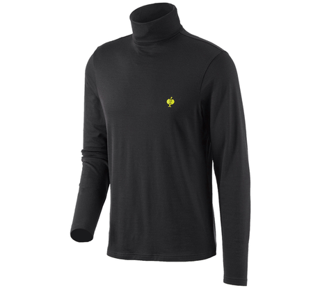 Primary image Turtle neck shirt Merino e.s.trail black/acid yellow