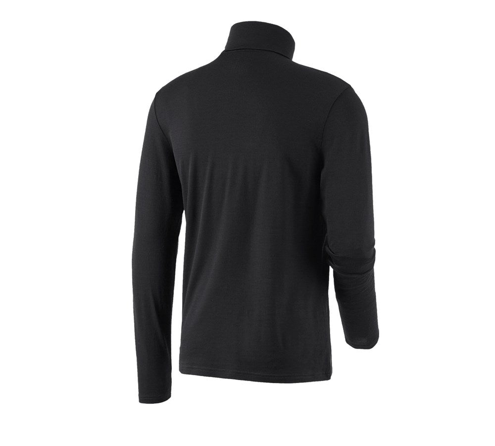 Secondary image Turtle neck shirt Merino e.s.trail black