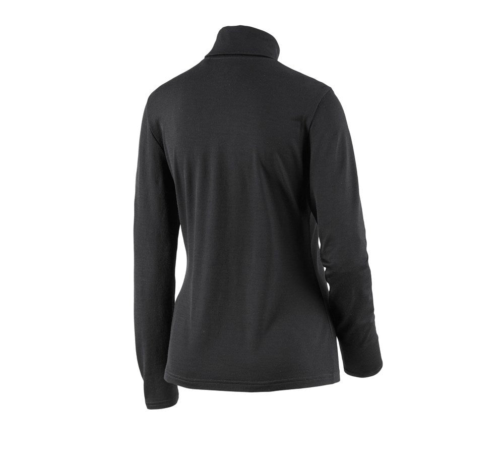 Secondary image Turtle neck shirt Merino e.s.trail, ladies' black