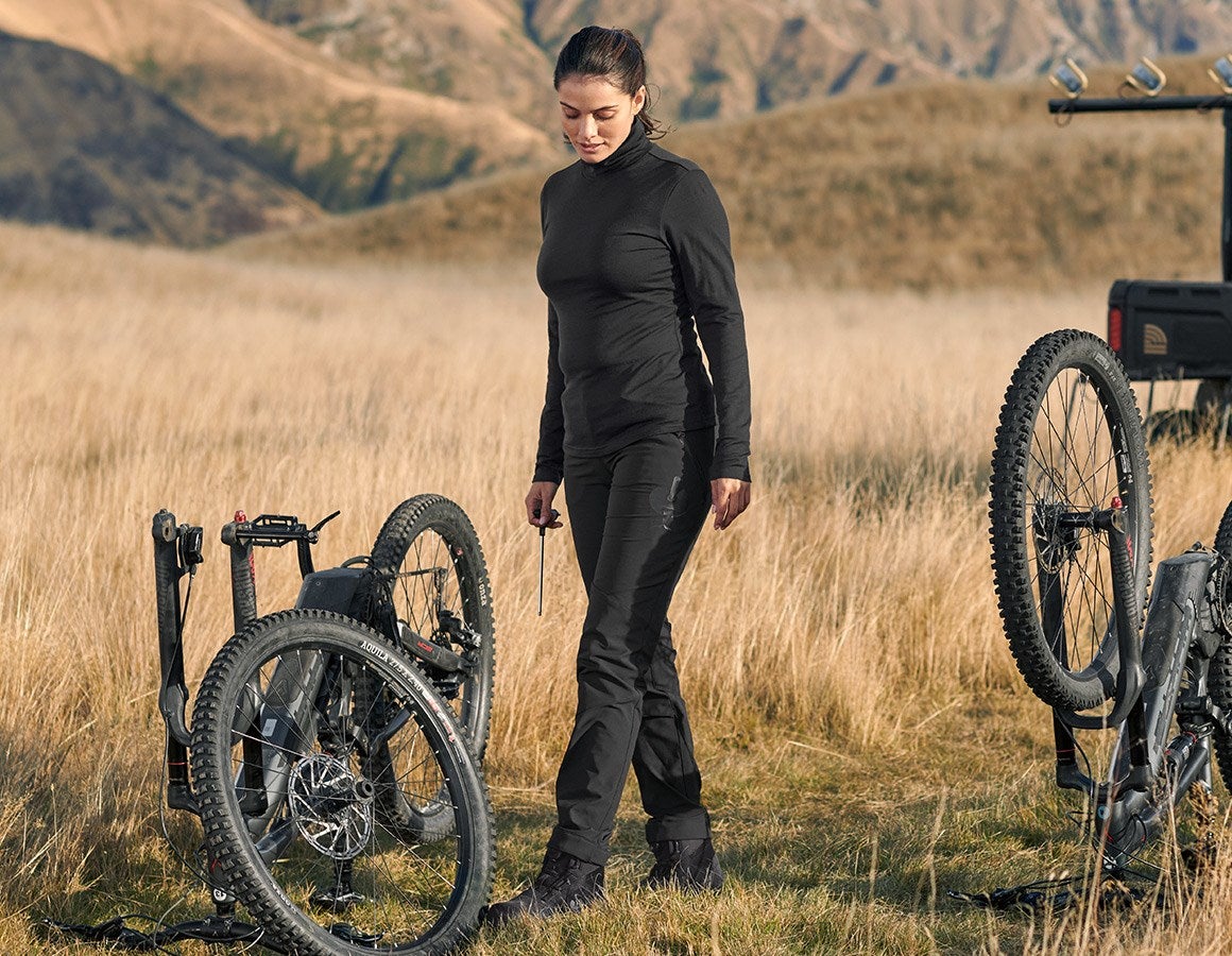 Additional image 1 Turtle neck shirt Merino e.s.trail, ladies' black