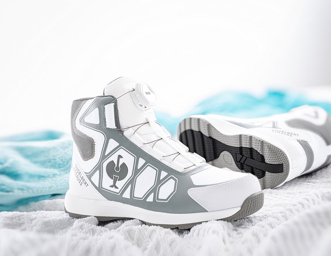 Main action image S1P Safety boots e.s. Baham II mid white/platinum
