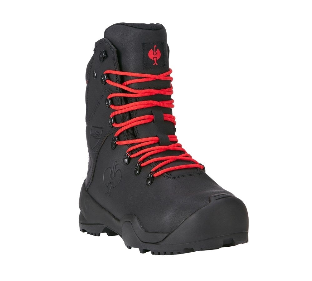 Secondary image S6 Forestry safety boots e.s. Kufstein high black/straussred