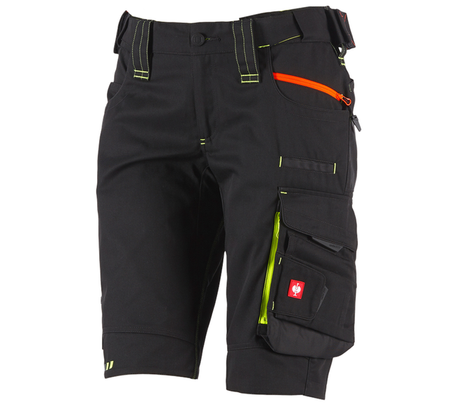 Primary image Shorts e.s.motion 2020, ladies' black/high-vis yellow/high-vis orange